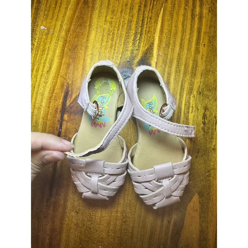 Rachel Shoes Girls Pink Huarache Woven Ankle Strap Sandals Toddler Size 5